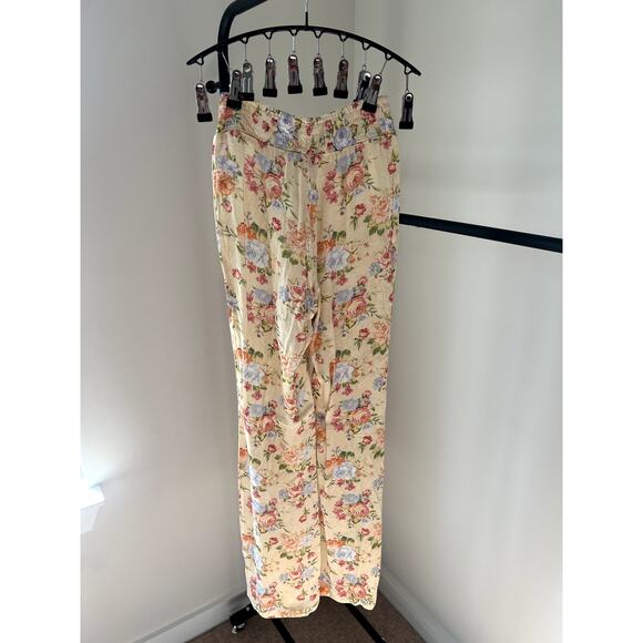 XS WeWoreWhat Floral Vintage Drape Smocked Flair Pants NWT - Picture 7 of 14